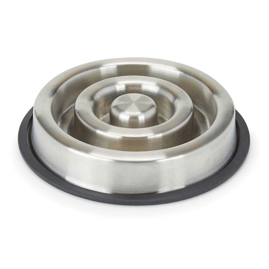 Stainless Steel Heavy Duty Slow Feeder Dog Bowl, Anti-Slip (Large)
