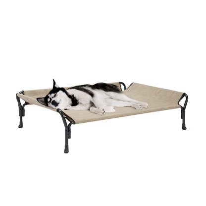 Veehoo Cooling Elevated Dog Bed with Guardrail & Slope Headrest