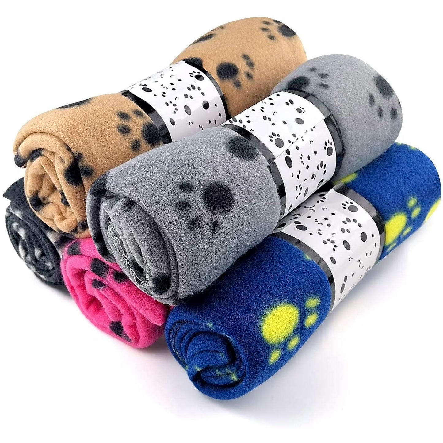 Livhil 5 Pack Large Fleece Dog Blanket, 38 x 27 inch