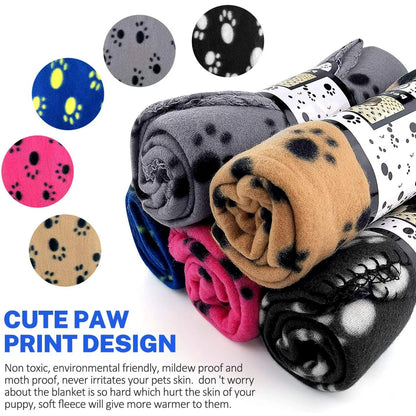 Livhil 5 Pack Large Fleece Dog Blanket, 38 x 27 inch