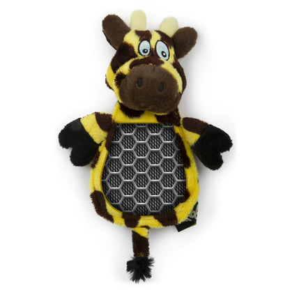 HEAR DOGGY!® Flattie Giraffe Plush Dog Toy with Chew Guard & Silent Squeak Technology