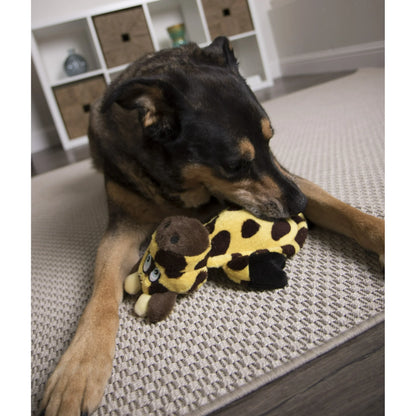 HEAR DOGGY!® Flattie Giraffe Plush Dog Toy with Chew Guard & Silent Squeak Technology