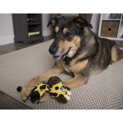 HEAR DOGGY!® Flattie Giraffe Plush Dog Toy with Chew Guard & Silent Squeak Technology