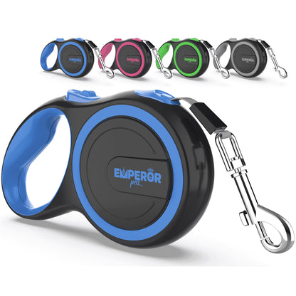 Emperor Pets 26 ft Retractable Dog Leash for Large Dogs (Blue)