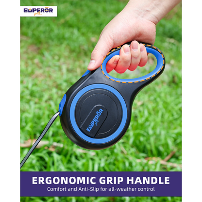 Emperor Pets 26 ft Retractable Dog Leash for Large Dogs (Blue)