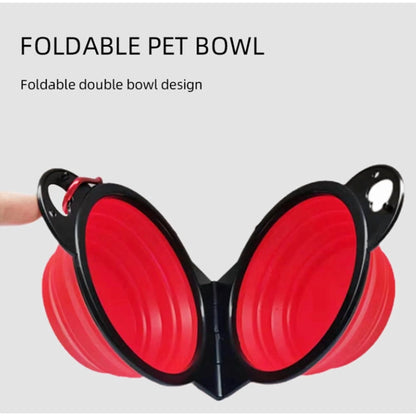 Collapsible 2-in-1 Portable Travel Dog Bowls with Carabiner