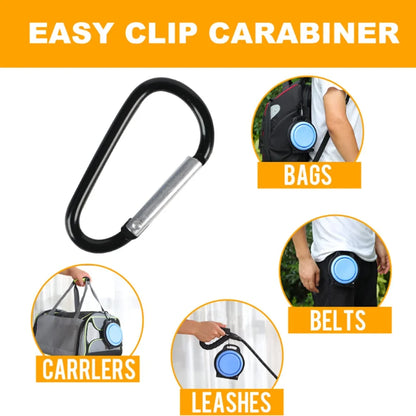Collapsible 2-in-1 Portable Travel Dog Bowls with Carabiner