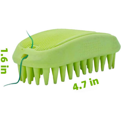 Pet Silicone Shampoo Brush for Long & Short Hair Dogs & Cats (Blue)