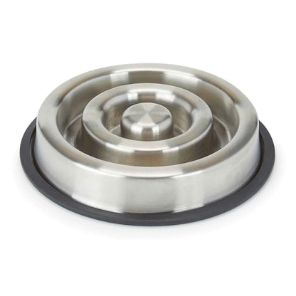 Stainless Steel Heavy Duty Slow Feeder Dog Bowl, Anti-Slip (Large)