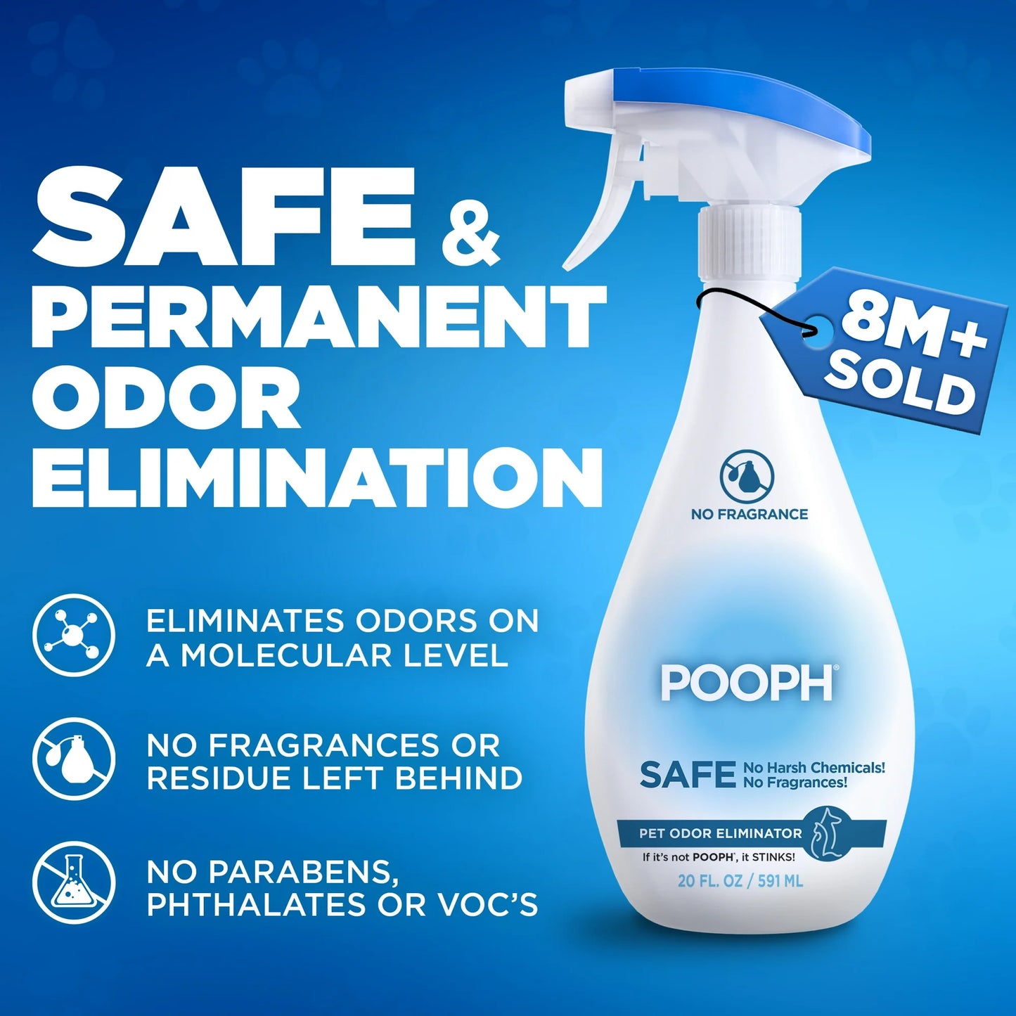 Pooph Pet Odor Eliminator Spray, Fragrance Free (3 Pack, 20 oz)