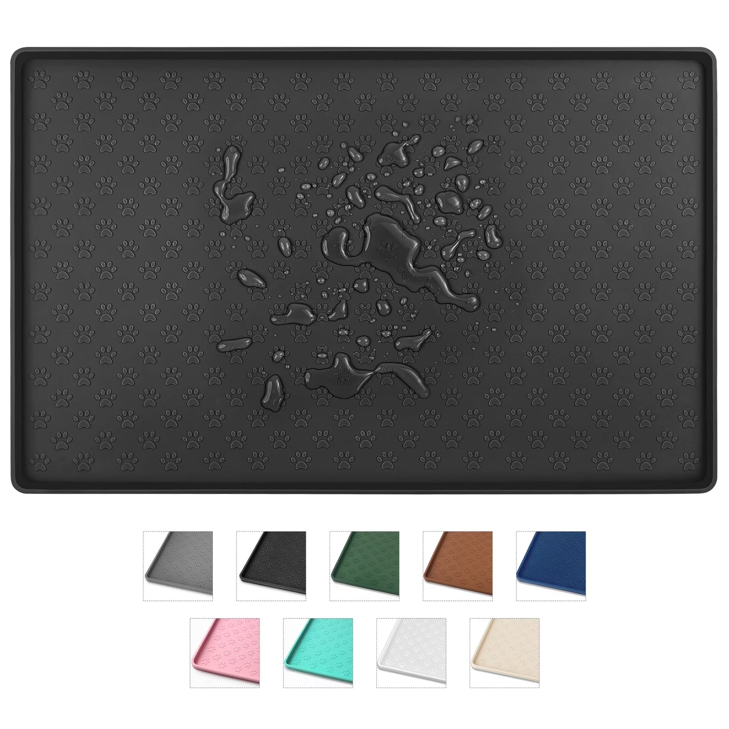 Silicone Waterproof Pet Food Mat (Black)