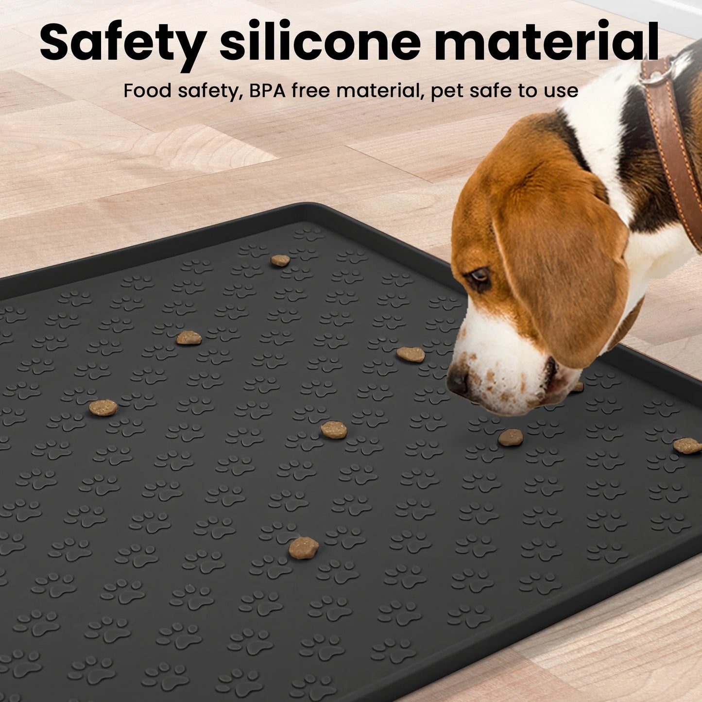 Silicone Waterproof Pet Food Mat (Black)
