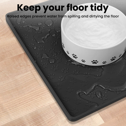 Silicone Waterproof Pet Food Mat (Black)